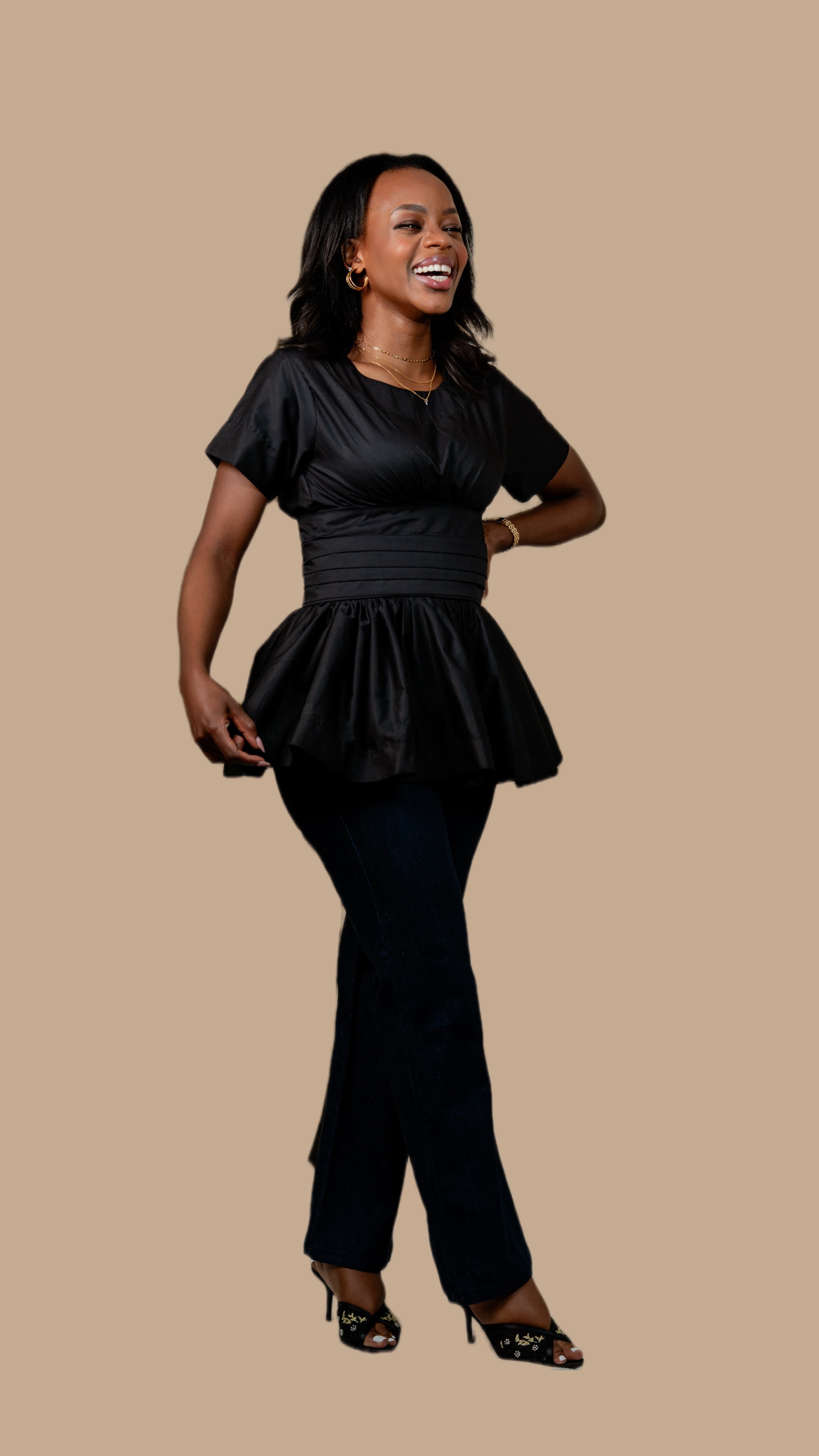 Lulu Peplum Top | Black 6