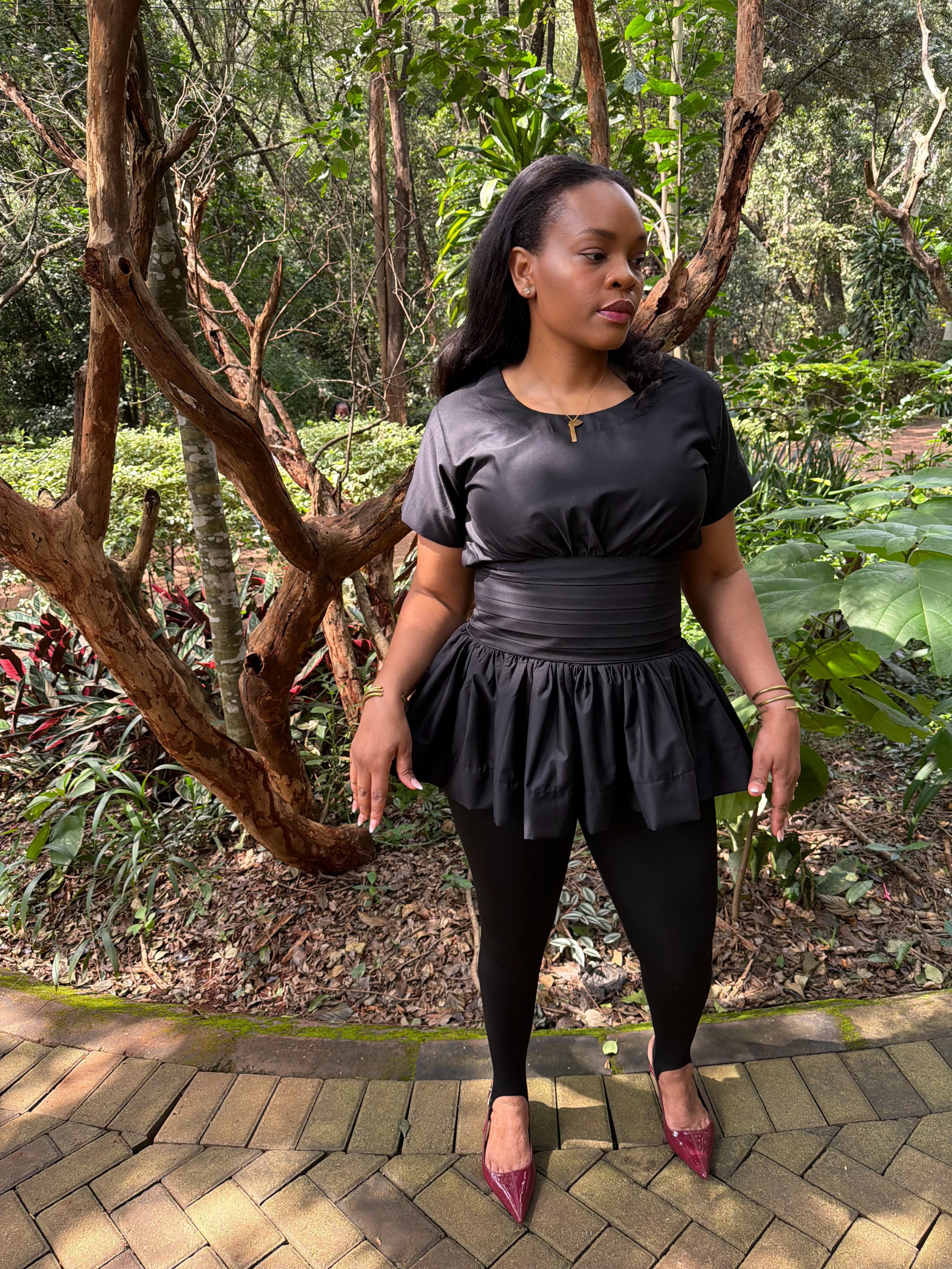 Lulu Peplum Top — Black 3