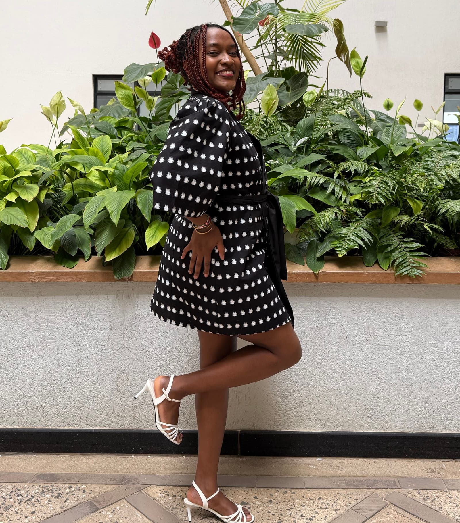 Nia Mini Coat Dress | Midnight Dot 4