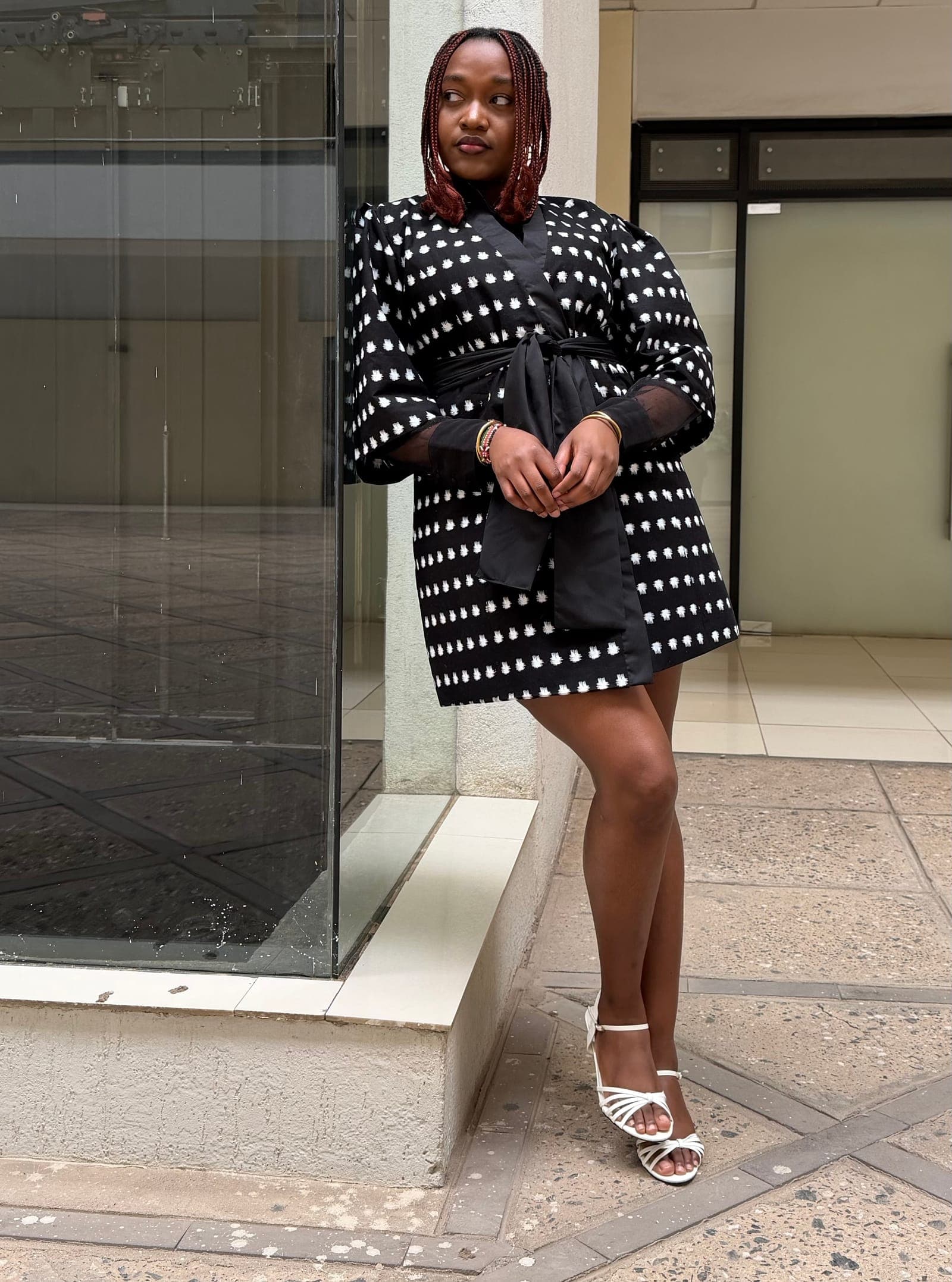 Nia Mini Coat Dress | Midnight Dot 2