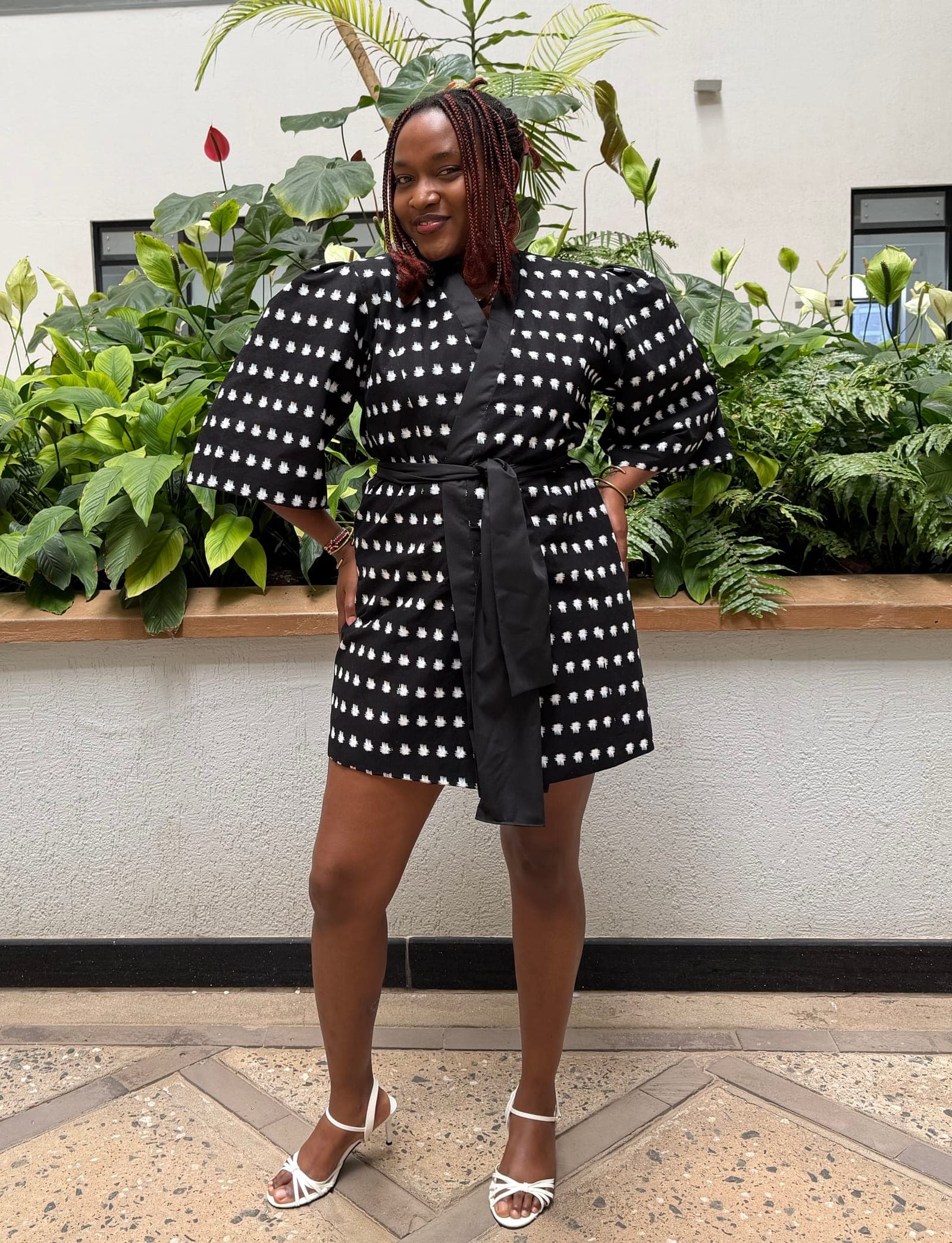Nia Mini Coat Dress | Midnight Dot 3